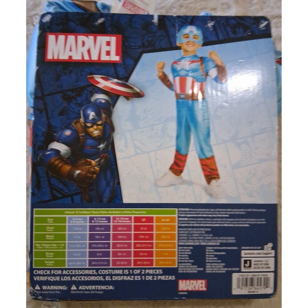 Marvel Captain America Toddler Costume 2T - Picture 3 of 3